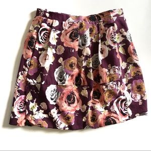 Arden B. Purple Floral Bubble Hem Skirt Size XS